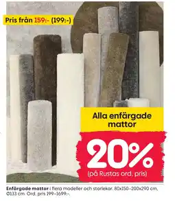 Rusta Enfärgade mattor erbjuda