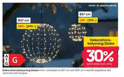 Rusta Dekorations- belysning Globe erbjuda