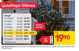 Rusta Ljusslinga Glänsa erbjuda