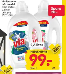 Rusta Via flytande tvättmedel erbjuda