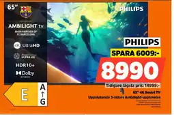 Power PHILIPS 65" 4K Smart TV 65PUS810012 erbjuda