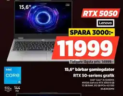 Power Lenovo 15,6" bärbar gamingdator 83JE0030MX erbjuda