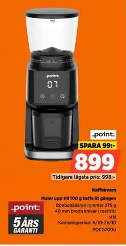 Power Point Kaffekvarn POCG7000 erbjuda