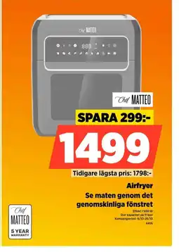 Power Chef Matteo Airfryer ARIA erbjuda