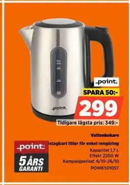 Power Point Vattenkokare POWK5010ST erbjuda