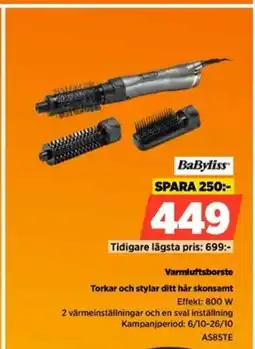 Power BaByliss Varmluftsborste AS85TE erbjuda