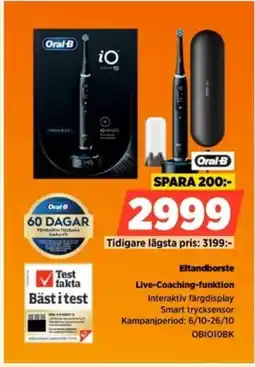 Power Oral-B Eltandborste OBIO10BK erbjuda