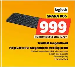Power Logitech Trådlöst tangentbord LTMXKEYSSGR erbjuda