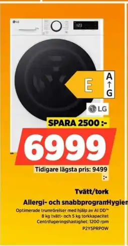 Power LG Tvätt/tork P2Y5PRPOW erbjuda