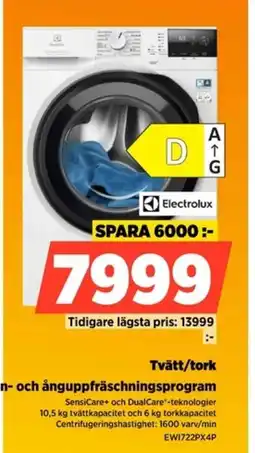 Power Electrolux Tvätt/tork EW1722PX4P erbjuda