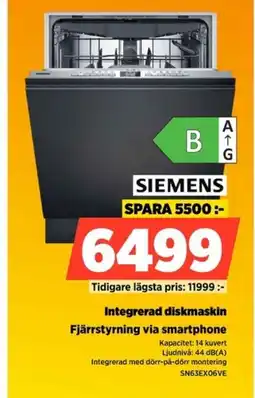 Power SIEMENS Integrerad diskmaskin SN63EX06VE erbjuda
