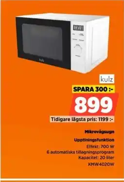 Power Kulz Mikrovågsugn KMW4020W erbjuda