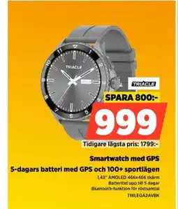 Power TRIACLE Smartwatch med GPS TRILEGA2AVBK erbjuda