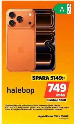 Power Apple iPhone 17 Pro 256 GB IP17PR256GCOR erbjuda
