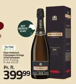 Fleggaard PIPER HEIDSIECK Champagne vintage 2018 gaveæske erbjuda