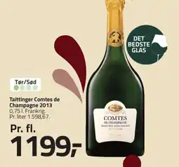 Fleggaard Taittinger comtes de champagne 2013 erbjuda