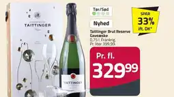 Fleggaard TAITTINGER Brut reserve gaveæske erbjuda