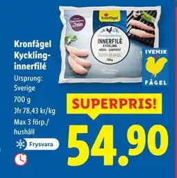 Lidl Kronfågel Kycklinginnerfilé, SEK 54.9 erbjuda