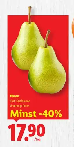 Lidl Päron, SEK 17.9 erbjuda