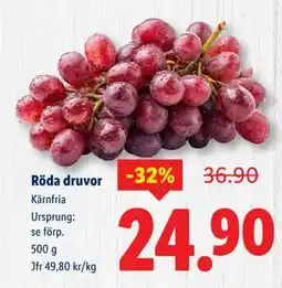 Lidl Röda druvor, SEK 24.9 erbjuda