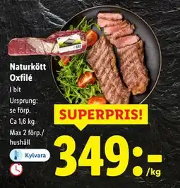 Lidl Naturkött Oxfilé, SEK 349 erbjuda