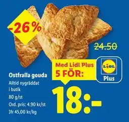 Lidl Ostfralla gouda, Pris i appen erbjuda