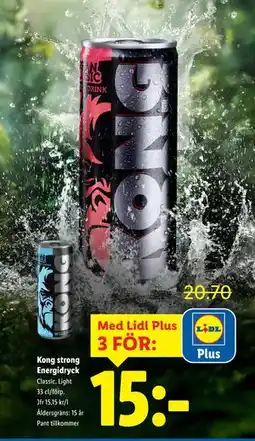 Lidl Kong strong Energidryck, Pris i appen erbjuda