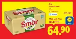 Lidl Arla Svenskt smör, Pris i appen erbjuda