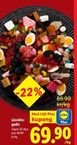 Lidl Lösviktsgodis, Pris i appen erbjuda