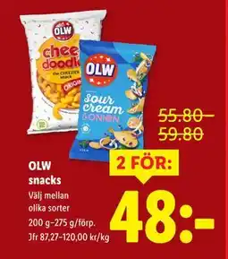 Lidl OLW snacks, SEK 48 erbjuda