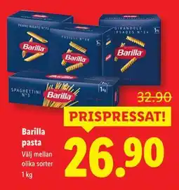 Lidl Barilla pasta, SEK 26.9 erbjuda