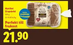 Lidl Matriket Sirapsbröd, SEK 21.9 erbjuda
