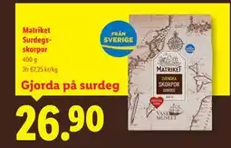 Lidl Matriket Surdegsskorpor, SEK 26.9 erbjuda