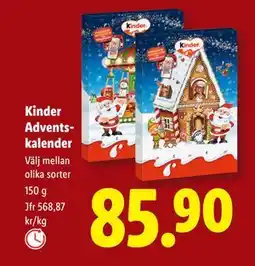 Lidl Kinder Adventskalender, SEK 85.9 erbjuda