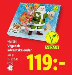 Lidl Hultén Vegansk adventskalender, SEK 119 erbjuda
