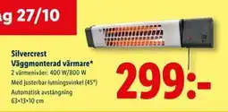 Lidl Silvercrest Väggmonterad värmare, SEK 299 erbjuda