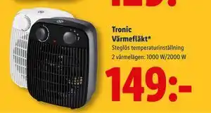 Lidl Tronic Värmefläkt, SEK 149 erbjuda
