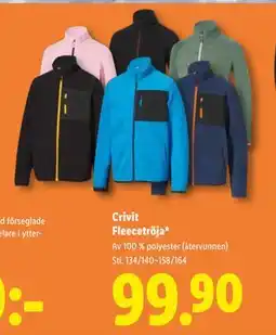 Lidl Crivit Fleecetröja, SEK 99.9 erbjuda