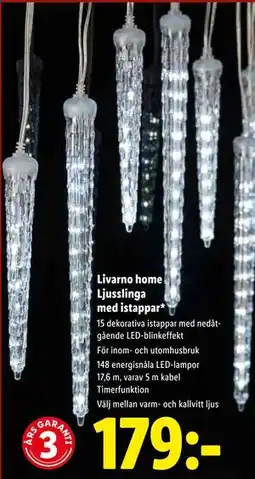 Lidl Livarno home Ljusslinga med istappar, SEK 179 erbjuda