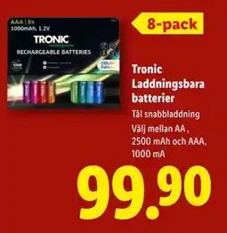 Lidl Tronic Laddningsbara batterier, SEK 99.9 erbjuda