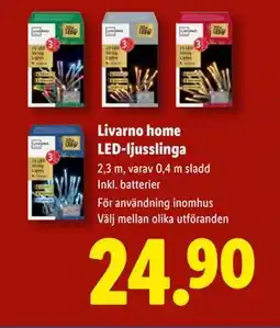 Lidl Livarno home LED ljusslinga, SEK 24.9 erbjuda
