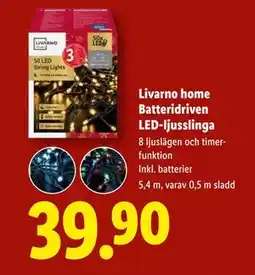 Lidl Livarno home Batteridriven LED ljusslinga, SEK 39.9 erbjuda