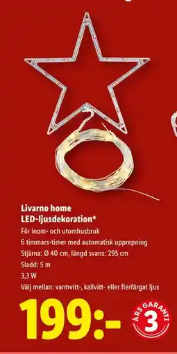 Lidl Livarno home LED-ljusdekoration, SEK 199 erbjuda