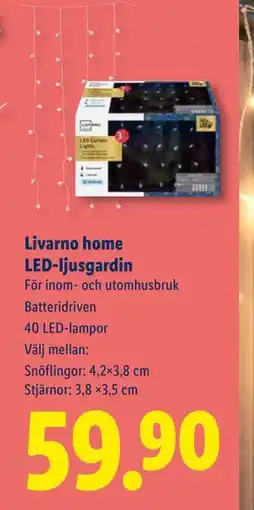 Lidl Livarno home LED-ljusgardin, SEK 59.9 erbjuda