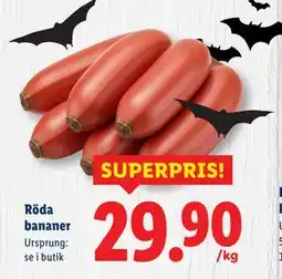 Lidl Röda bananer, SEK 29.9 erbjuda