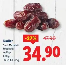 Lidl Dadlar, SEK 34.9 erbjuda
