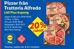 Lidl Pizzor från Trattoria Alfredo, Pris i appen erbjuda