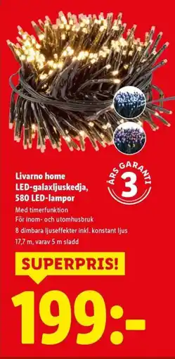 Lidl Livarno home LED-galaxljuskedja, 580 LED-lampor erbjuda