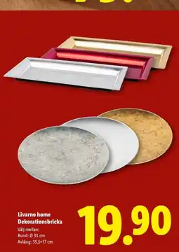 Lidl Livarno home Dekorationsbricka erbjuda