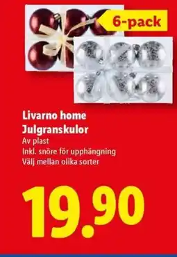 Lidl Livarno home Julgranskulor erbjuda